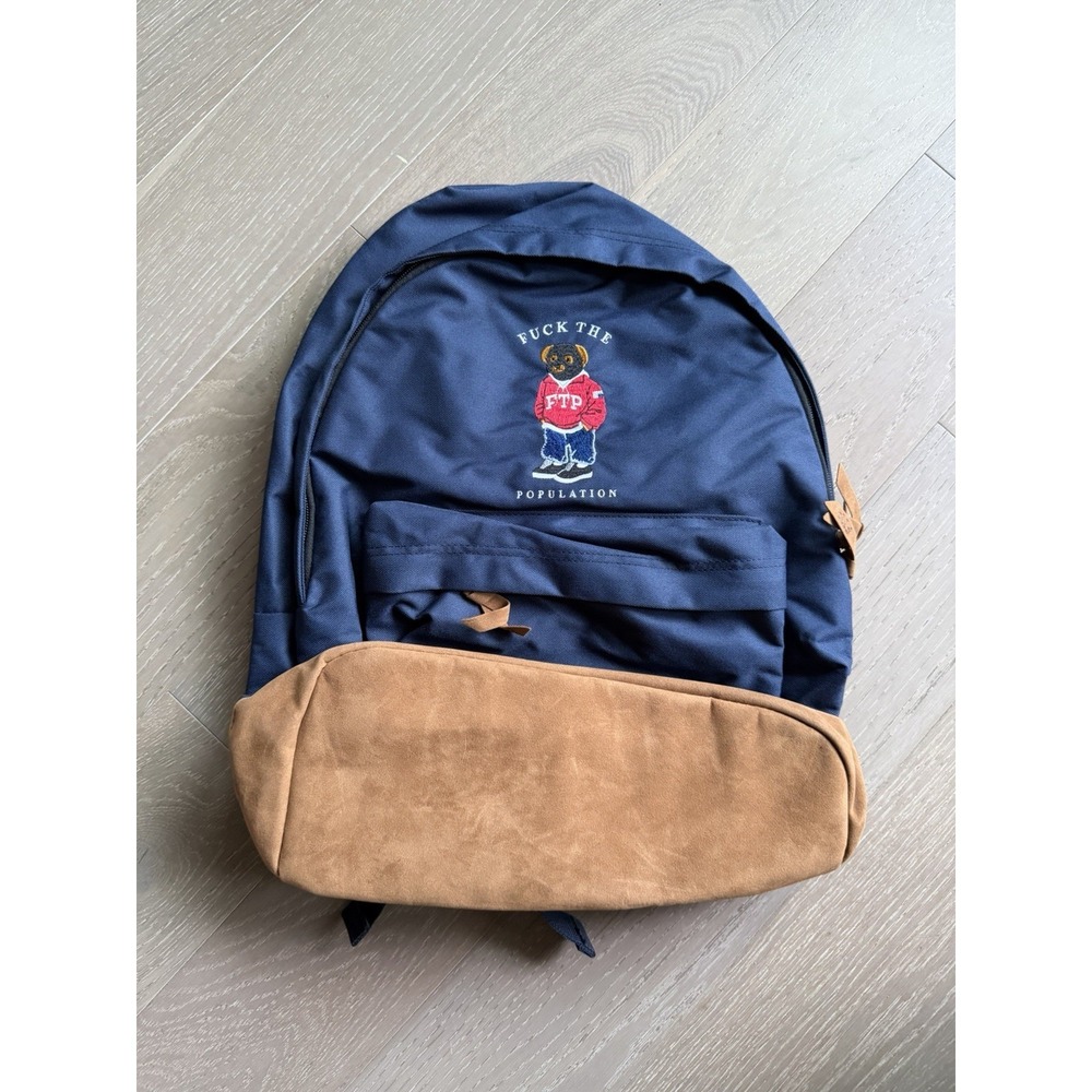 FTP Bear Backpack Navy F*ck The Population BRAND NEW ✅❤️ SHIPS ASAP Streetwear